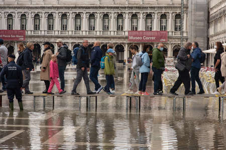 palazzo san marco, Venice, ITALY - october 08, 2021: Flood in Veniceのeditorial素材