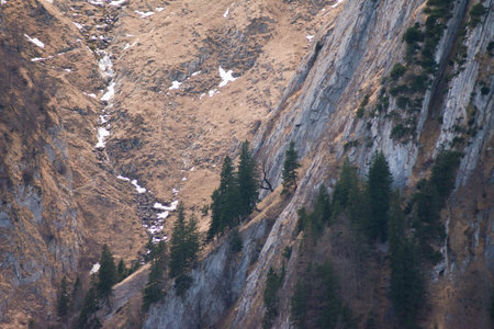 Swiss mountains - monumental rock formations in the Alpsの写真素材
