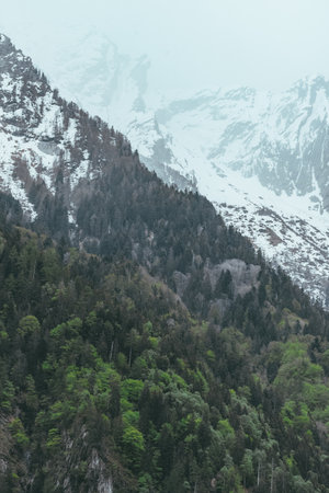 Swiss mountains - monumental rock formations in the Alpsの写真素材