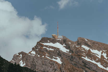 Swiss mountains - monumental rock formations in the Alpsの写真素材