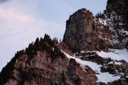 Swiss mountains - monumental rock formations in the Alpsの写真素材