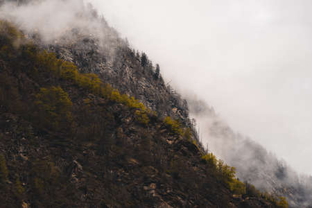 Swiss mountains - monumental rock formations in the Alpsの写真素材