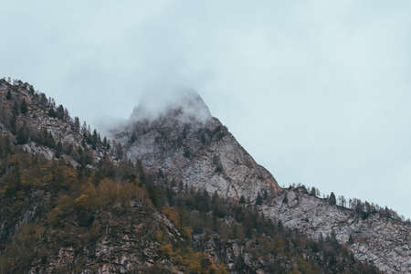Swiss mountains - monumental rock formations in the Alpsの写真素材