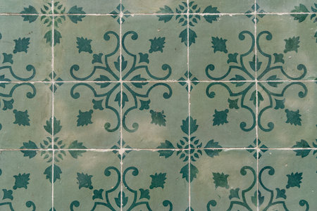 Patterns and textures on beautiful painted tiles in Portugal