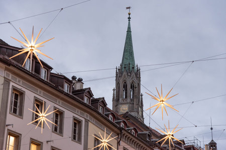 St. Gallen, SWITZERLAND - December 07, 2019: The city of St.Gallen in Christmas mood