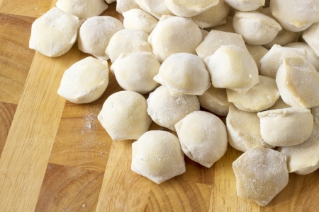 Dumplings on the cutting boardの写真素材