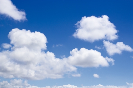 White clouds in the blue skyの写真素材