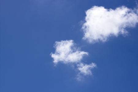 White clouds in the blue skyの写真素材
