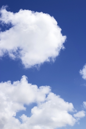 White clouds in the blue skyの写真素材