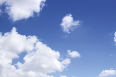 White clouds in the blue skyの写真素材