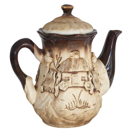 Beautiful clay teapotの写真素材