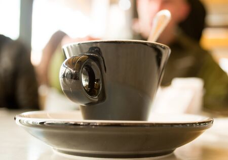 a cup of strong black coffeeの写真素材