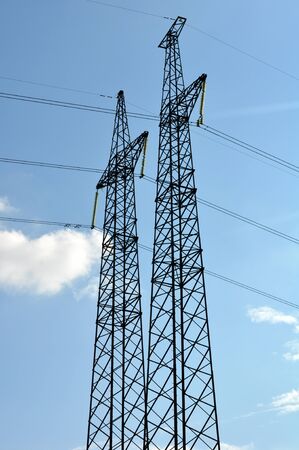 high-voltage poleの写真素材