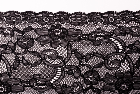 Black lace on a white backgroundの写真素材