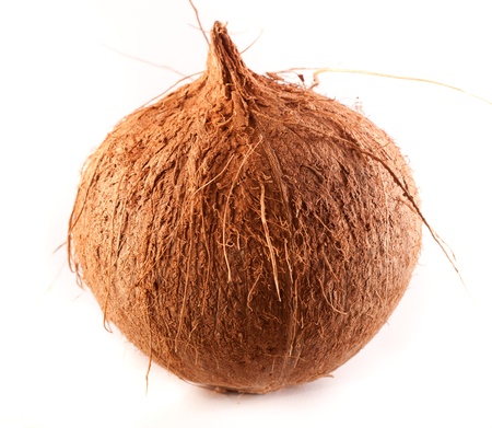 fresh coconut isolated on white backgroundの写真素材