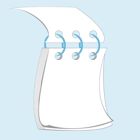 an empty calendar with white paper on blue backgroundのイラスト素材