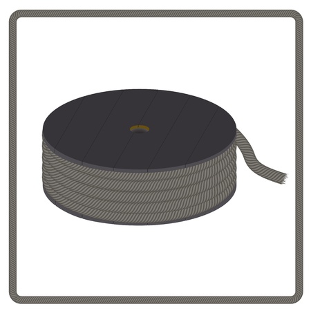 spool of wire and frame on a white backgroundのイラスト素材