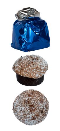 traditional italian cake for the Christmas isolatedの写真素材