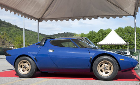 Rovato, Italy - April, 28, 2013   A 1973 built Lancia Stratos on Auto d Epoca in Franciacorta