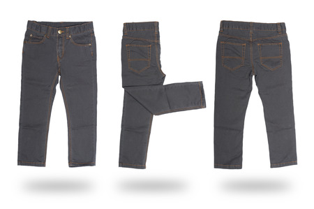 jeans baby isolated on white background, collageの写真素材