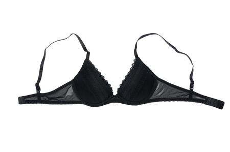 black bra isolated on white backgroundの写真素材