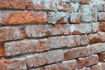 Part of old red brick wall as background
