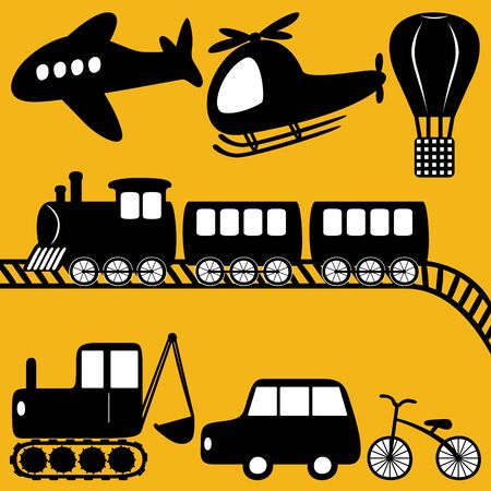 Set of various transport in a toy styleのイラスト素材