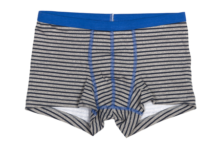 Striped boxers for boys isolated on whiteの写真素材