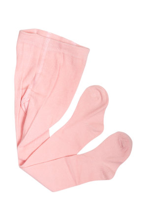 baby warm pink tights isolated on whiteの写真素材