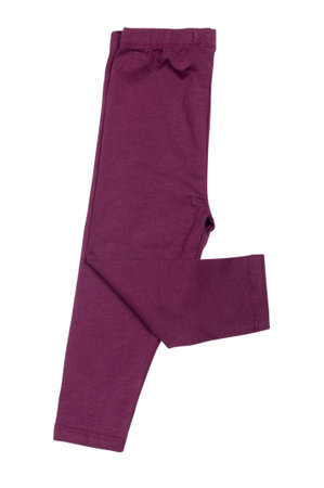 burgundy leggings for baby girl isolated on whiteの写真素材