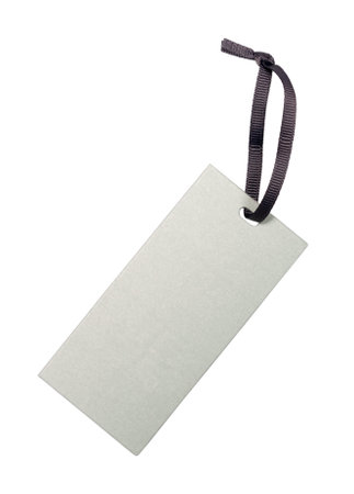 empty blank price tag isolated on white backgroundの写真素材