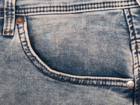 front pocket of male jeans, denim textureの写真素材
