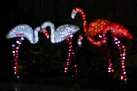 Abstract image of bokeh lights in the dark.の写真素材