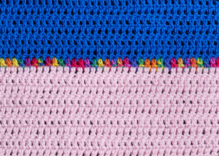 Knitting wool texture background. Knitting pattern of handwork.