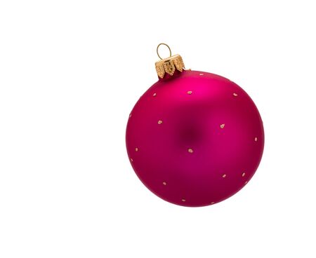 Christmas balls isolated on white background. New Year's composition. Red christmas decoration baubles.の写真素材