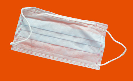 Disposable face mask (with clipping path) isolated. Medical protective mask. Protection concept.