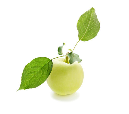 Apple with leaf Isolated on white