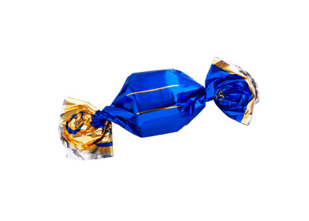 candy. Wrapped candies isolated on white background.の写真素材