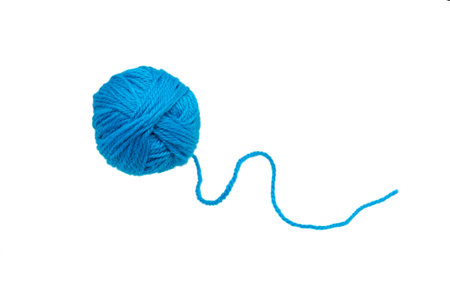 Ball of yarn isolated on white background. Woolen skeins of thread.