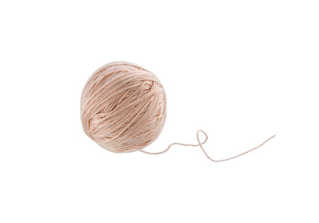 Ball of yarn isolated on white background. Woolen skeins of thread.