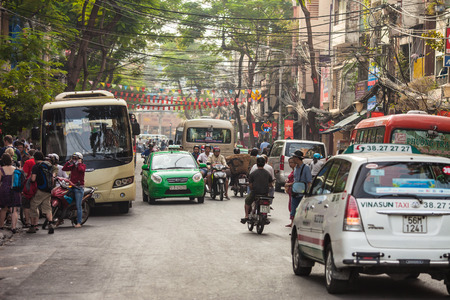 Ho Chi Minch City, Vietnam-December10, 2013  Typical street scene of every day life on December 10, 2013 in Ho Chi Minh City のeditorial素材