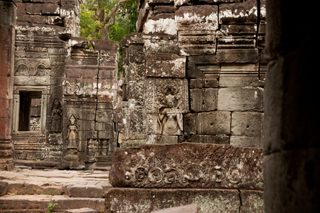 Temple Detail, Angkor Wat, Cambodiaの写真素材