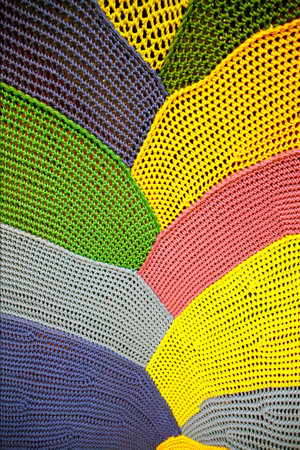Crochet pattern, a close up of a simple colorful knitting pattern for background
