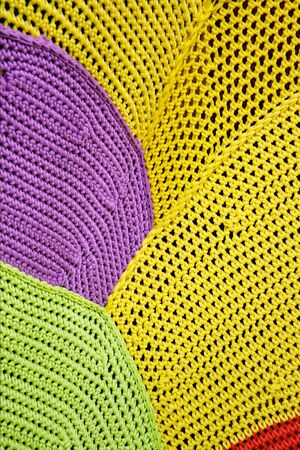 Crochet pattern, a close up of a simple colorful knitting pattern for backgroundの写真素材