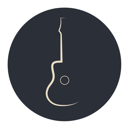 Guitar line art logo vector minimal icon.のイラスト素材