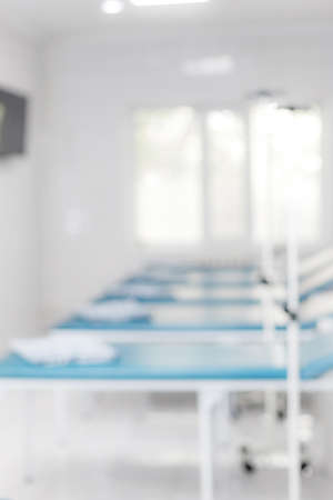 Blurred intravenous drip clinic room for chemotherapy. Vertical copy space background.の写真素材