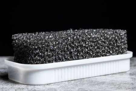 Close-up of foam sponge for suede shoes.の写真素材