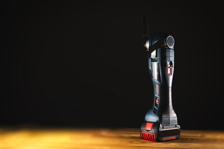 This powerful cordless multi cutter tool is designed specifically for maximum efficiency in various home improvement projects, copy spaceの写真素材