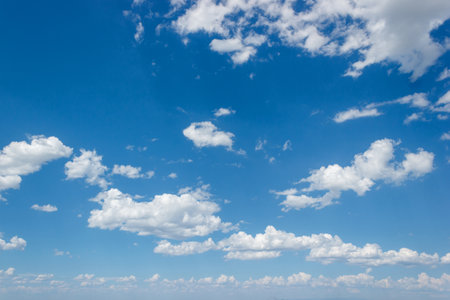 Where the electric blue horizon meets the atmosphere, a mesmerizing meteorological wonder unfolds.の写真素材