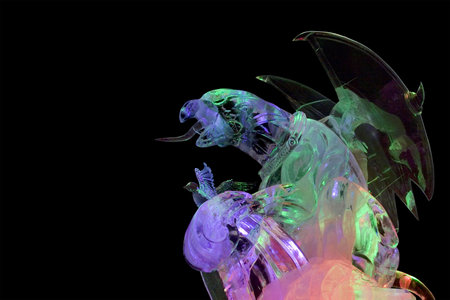Ice griffin, with multicolor lightingの写真素材